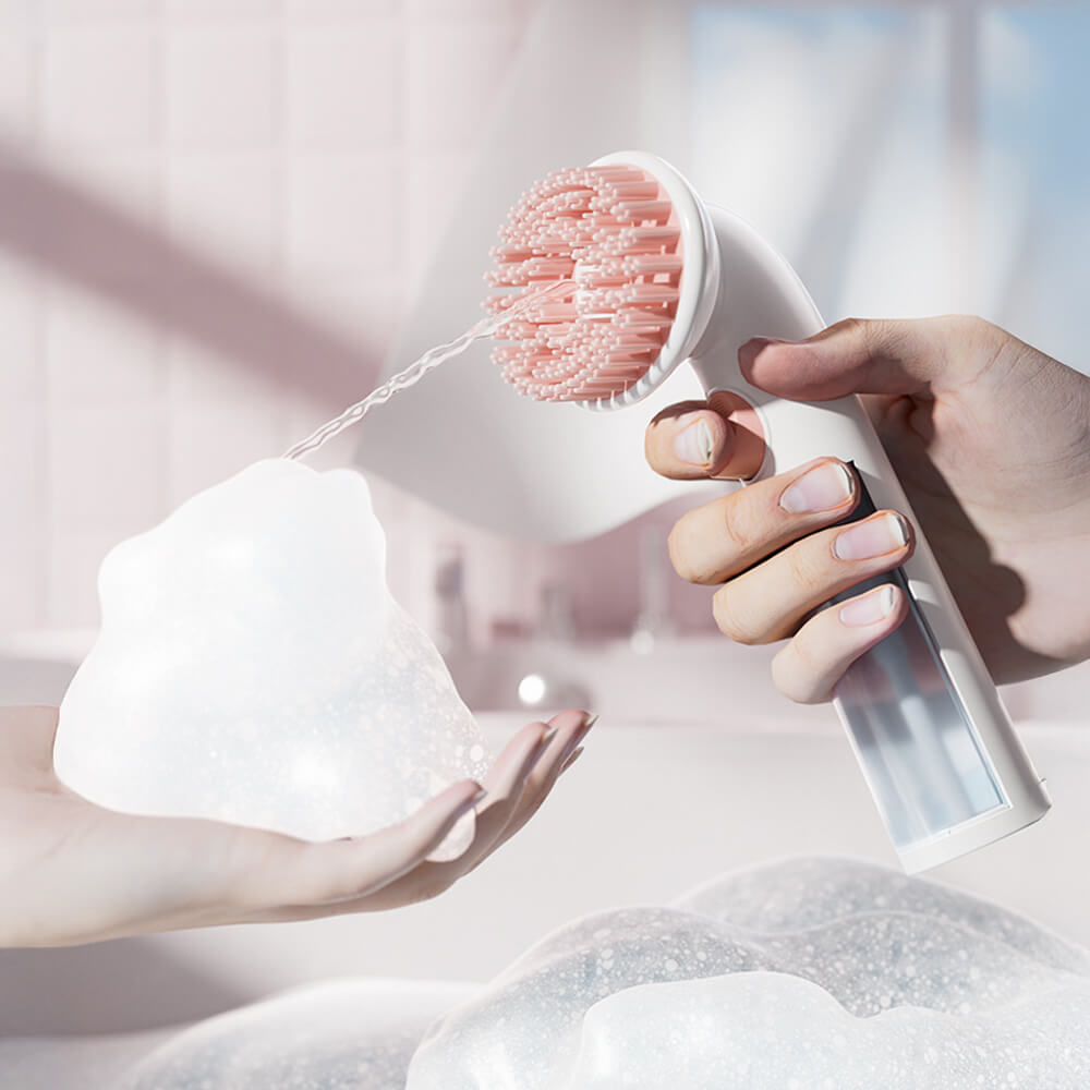 2 In 1 Shampoo Dispenser & Massage Frother Dog Bath Brush