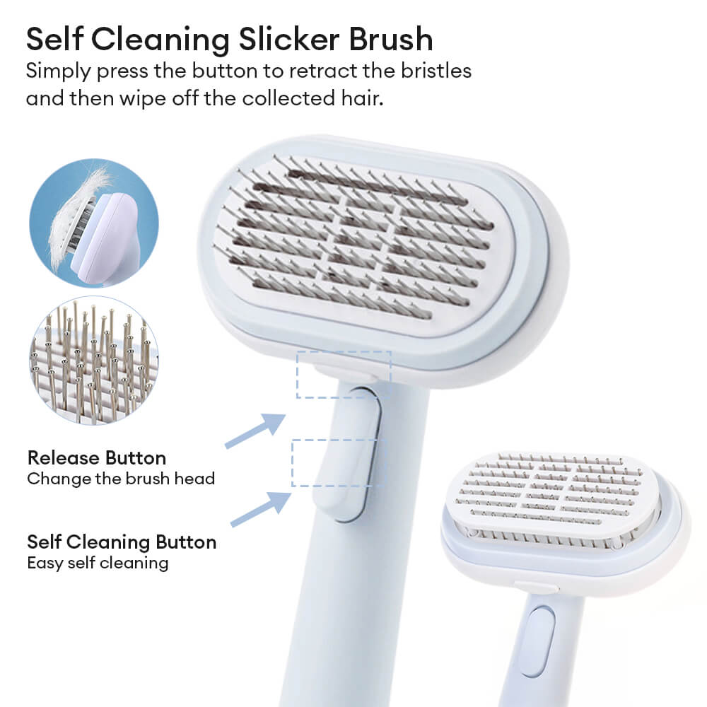 5 IN 1 Dogs & Cats Self-Cleaning Brush Pet Grooming Kit